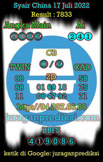 Prediksi China 17 Juli 2022, Kode Syair China hari ini, Bocoran China, Prediksi china akurat Minggu 17 7 2022, Prediksi togel china 4d, syair china minggu 17 juli 2022.