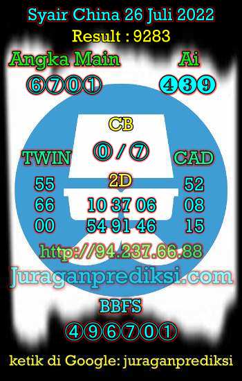 Prediksi China 26 Juli 2022, Kode Syair China hari ini, Bocoran China, Prediksi china akurat Selasa 26 7 2022, Prediksi togel china 4d, syair china selasa 26 juli 2022.