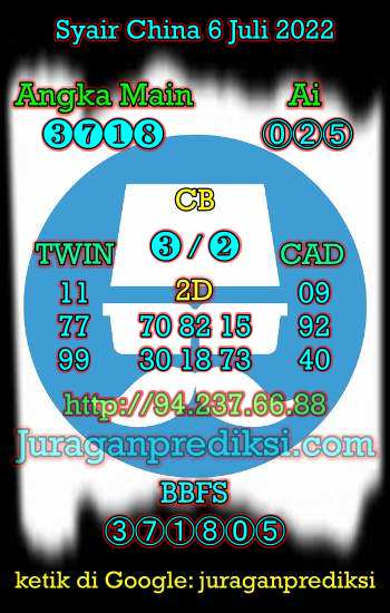 Prediksi China 6 Juli 2022, Kode Syair China hari ini, Bocoran China, Prediksi china akurat rabu 6 7 2022, Prediksi togel china 4d.