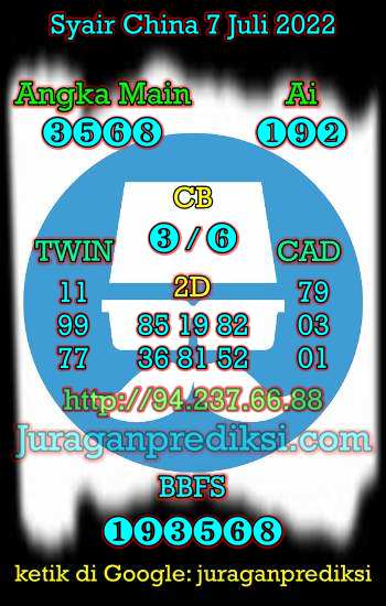 Prediksi China 7 Juli 2022, Kode Syair China hari ini, Bocoran China, Prediksi china akurat Kamis 7 7 2022, Prediksi togel china 4d.