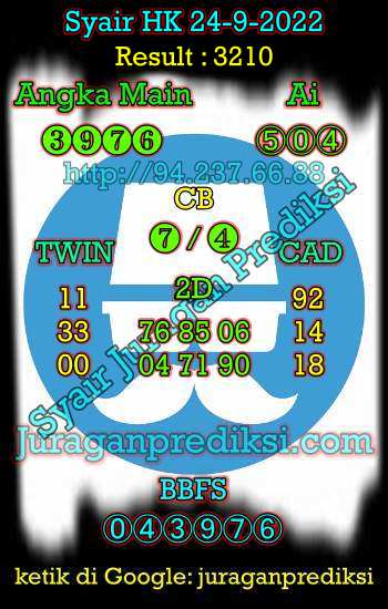 Prediksi Hk 24 September 2022 hari ini dari Forum Syair hk adalah Prediksi Hongkong 24 9 2022 dan syair hongkong hari ini. Kode Syair Hk hari ini merupakan syair hk Sabtu 24 September 2022.