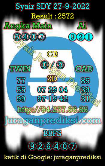 Prediksi Sdy 27 September 2022 hari ini adalah prediksi syair sdy dari Forum Syair Sydney yang berisi Kode Syair sdy hari ini Selasa 27-9-2022. Prediksi sydney hari ini Selasa 27 September 2022 merupakan angka jitu dari Syair sdy hari ini terbaru, jitu dan akurat.